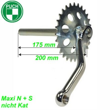 Mofa Tretlagerwelle Maxi ohne Kurbel 28Z 205 mm nicht Kat